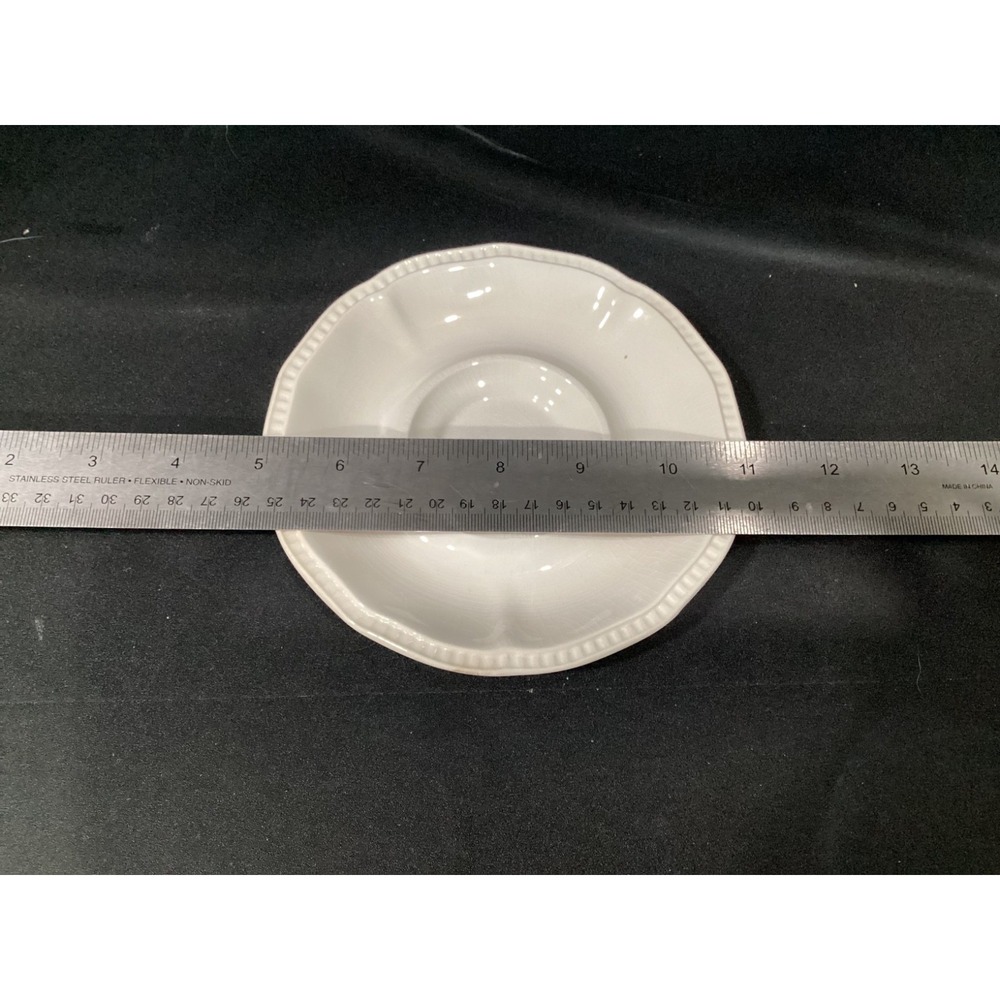 KENSINGTON STAFFORDSHIRE White (4) 6 1/8" Saucers Ironstone *